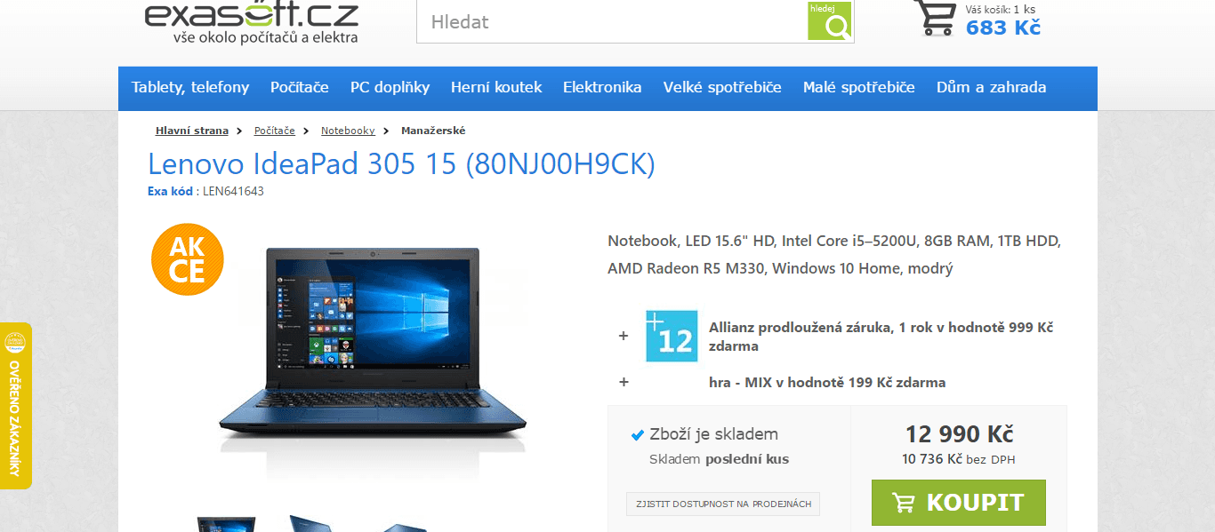 Lenovo, i5 - 2,7GHz, 8GB RAM, 2GB grafika