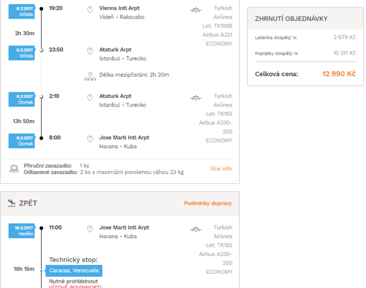 Levné letenky na Kubu - super