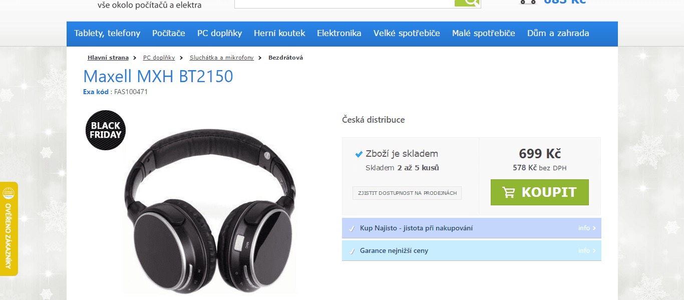 Bluetooth sluchátka Maxell MXH BT2150