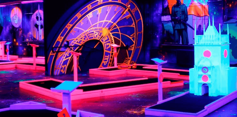Unikátní black light adventure minigolf
