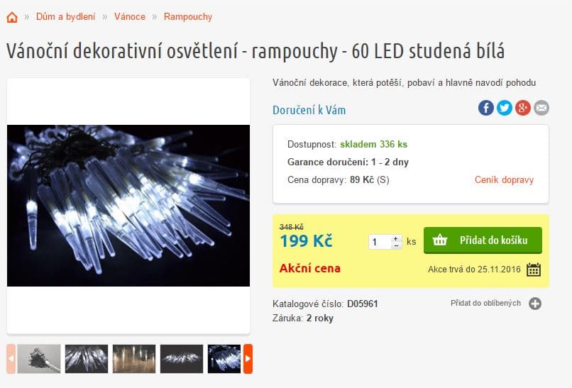 Vánoční osvětlení - rampouchy - 60 LED