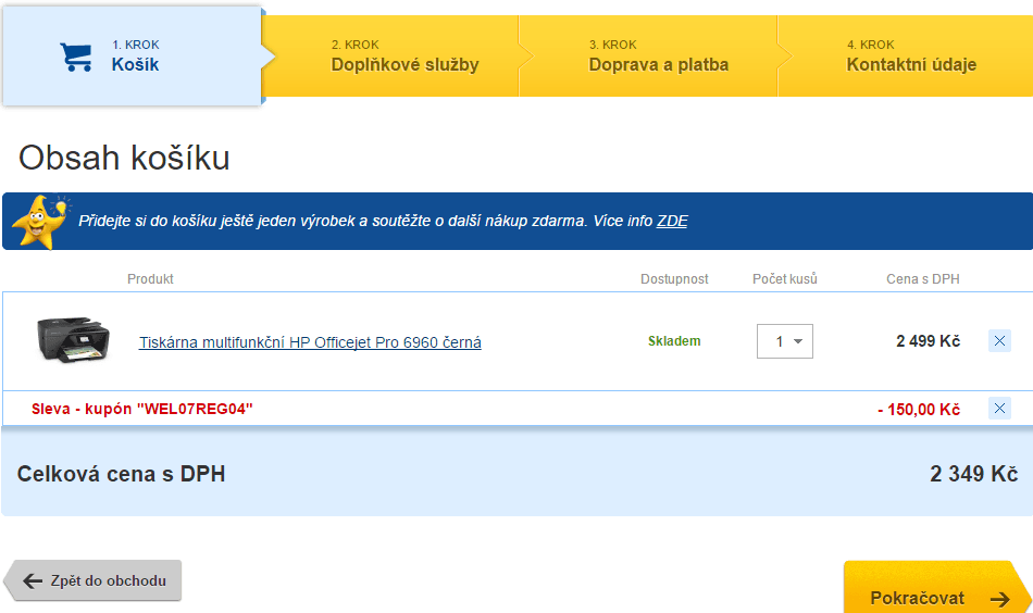 Inkoustová, barevná multifunkční tiskárna HP