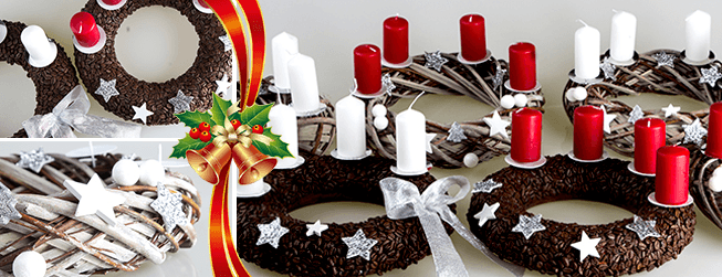 Ručně vytvářený adventní věnec