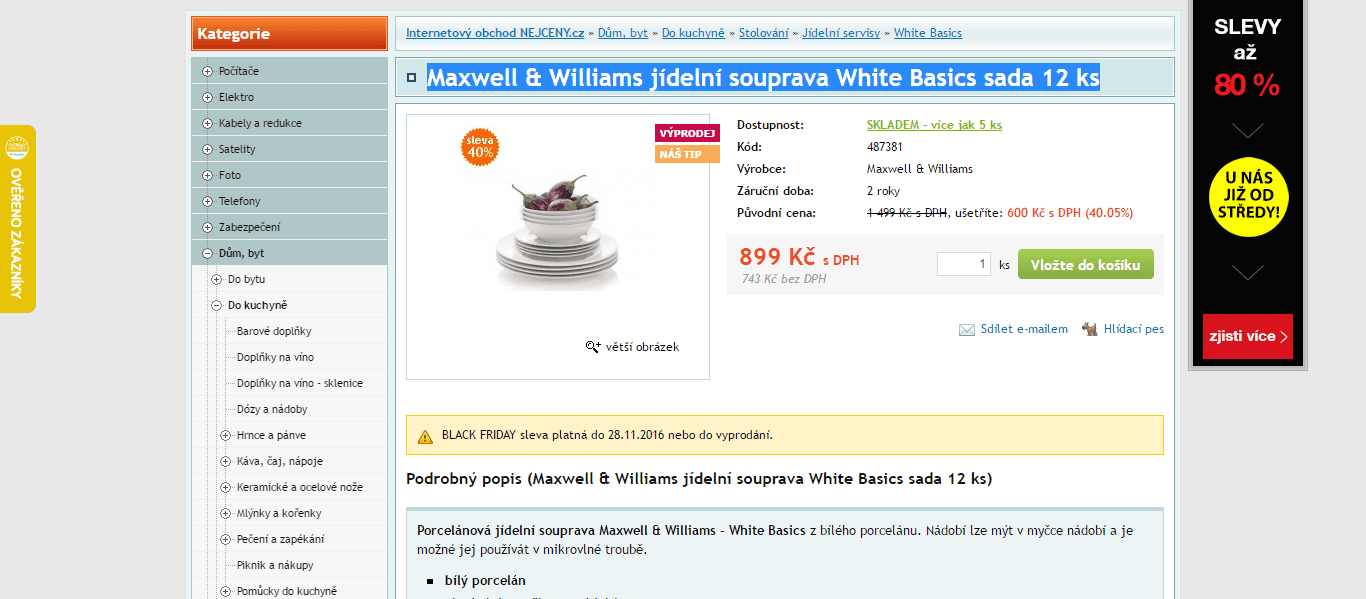 12 dílná jídelní souprava Maxwell & Williams