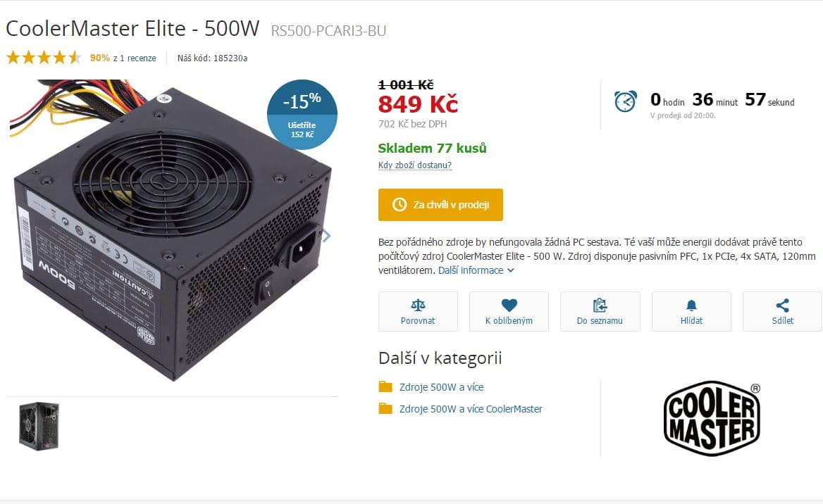 CoolerMaster Elite - 500W