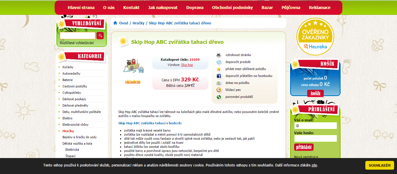 Skip hop ABC zvířátka tahací, dřevo