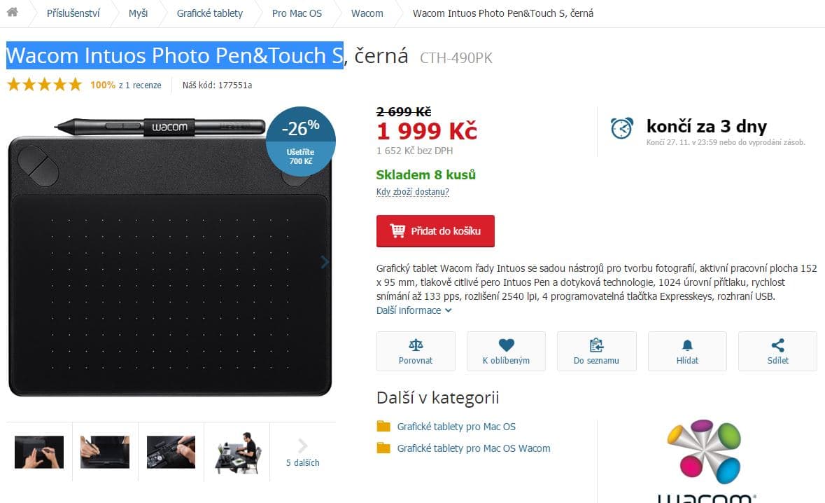 Wacom Intuos Photo Pen&Touch S