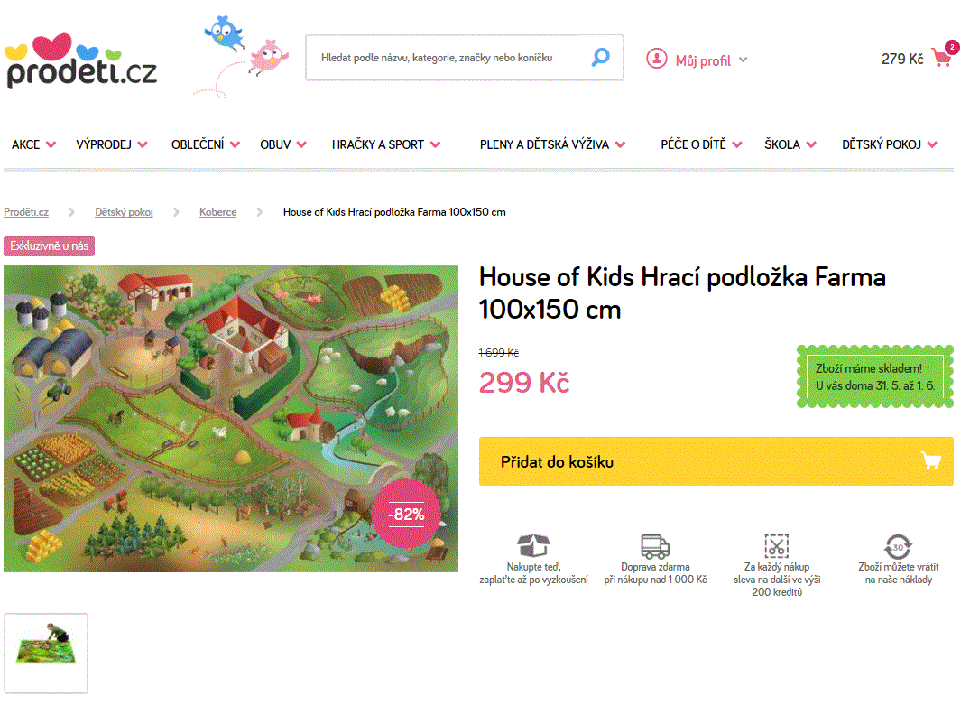 Hrací podložka pro děti House of Kids