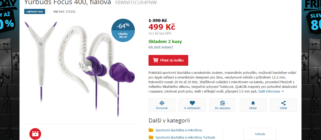 Sluchátka Yurbuds Focus 400
