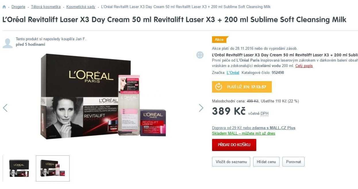 Sada L’Oréal krém + micelární voda
