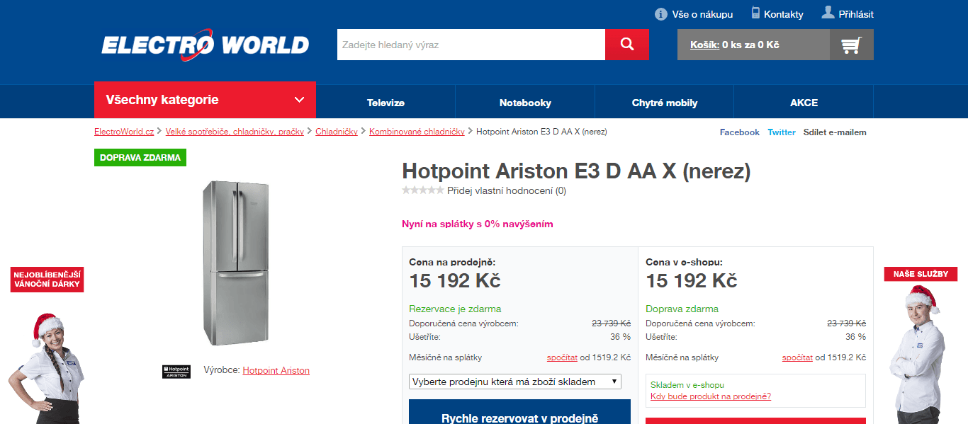 Americká lednice Hotpoint, A+, 