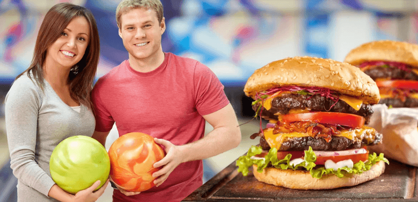 Hodina bowlingu a 2 burgery s přílohou