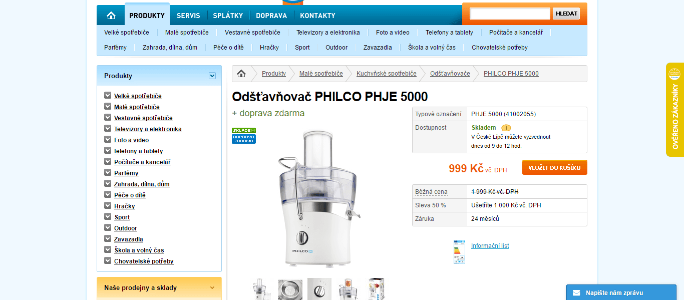 Odšťavňovač Philco PHJE 5000