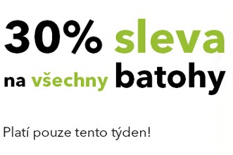 Sleva 30% na všechny batohy