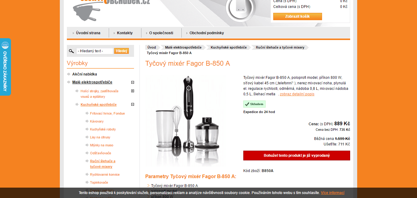 Tyčový mixér FAGOR B 850 A 