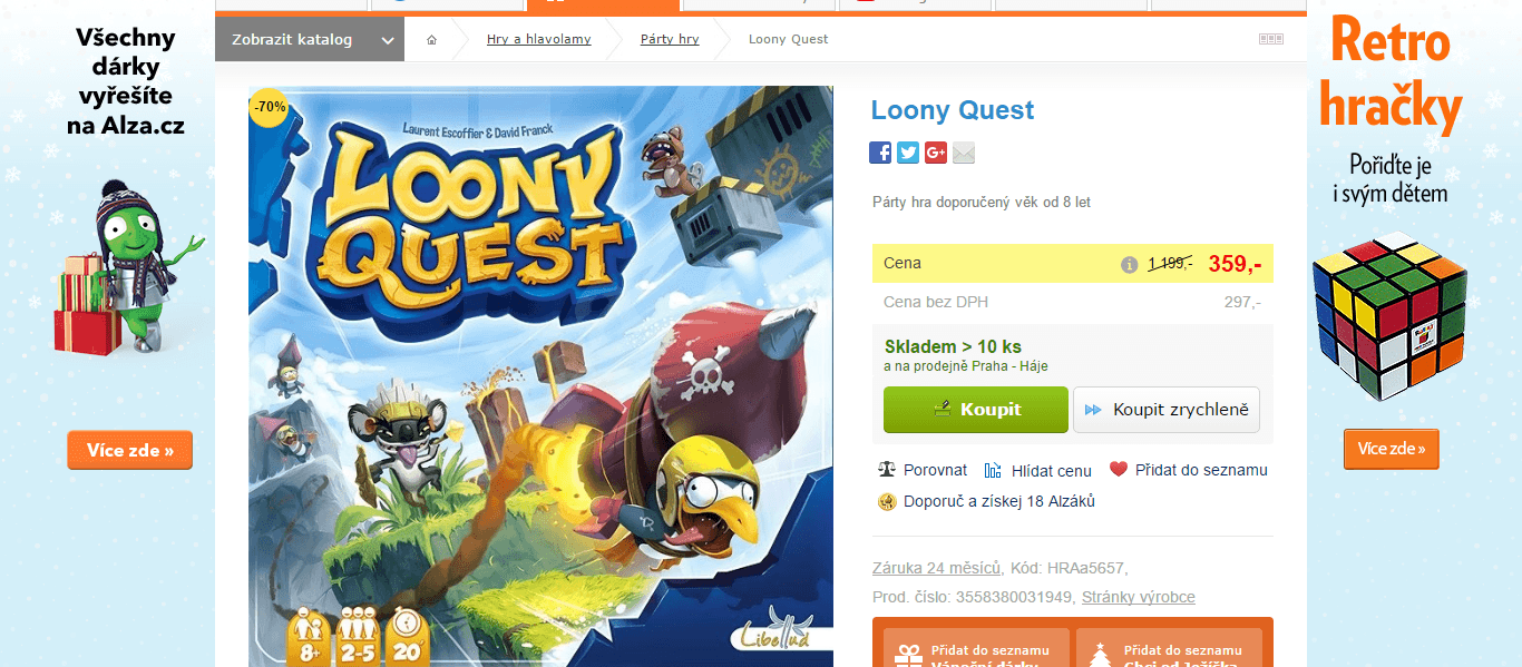 Stolní hra pro děti Loony Quest