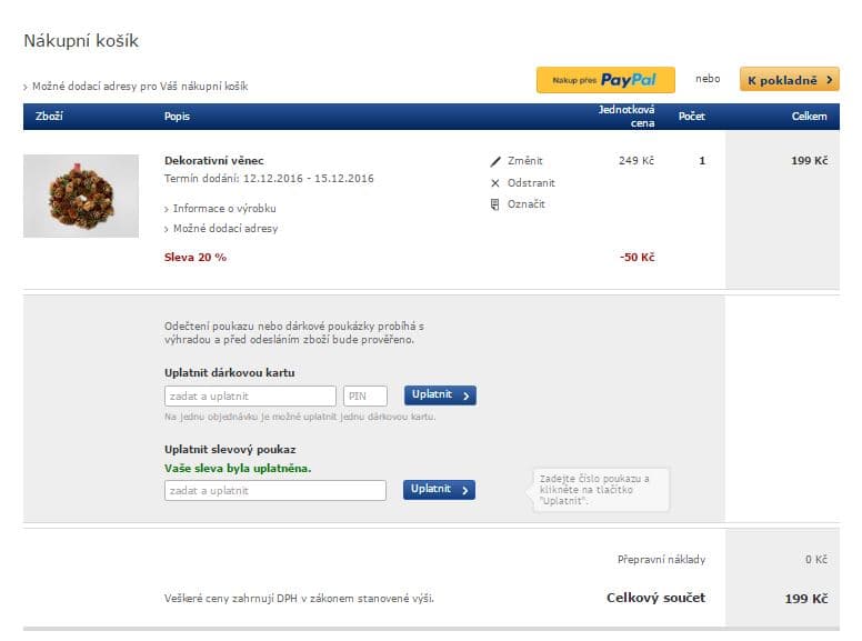 Sleva 20% na vánoční dekorace