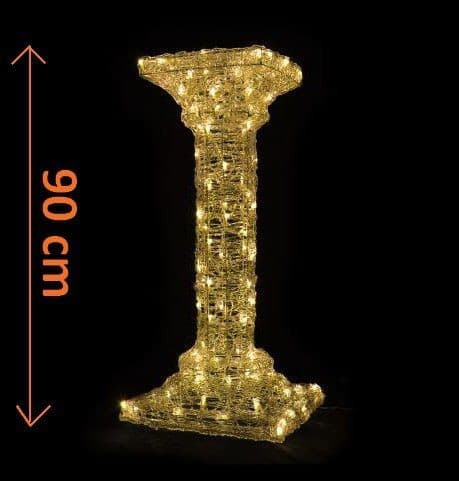 Akrylový řecký sloup s 120 LED diodami, 90 cm