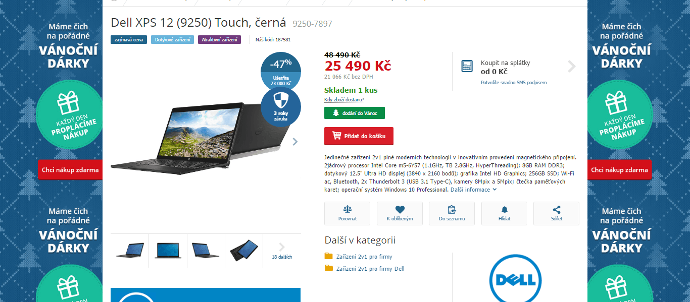 2v1 Dell, až 2,8GHz, 8GB RAM, ultraHD 12,5"