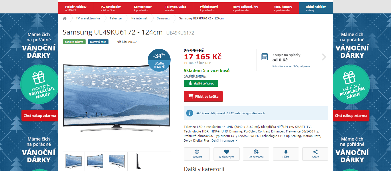 Ultra HD TV, Smart, Curved, 123 cm, Samsung
