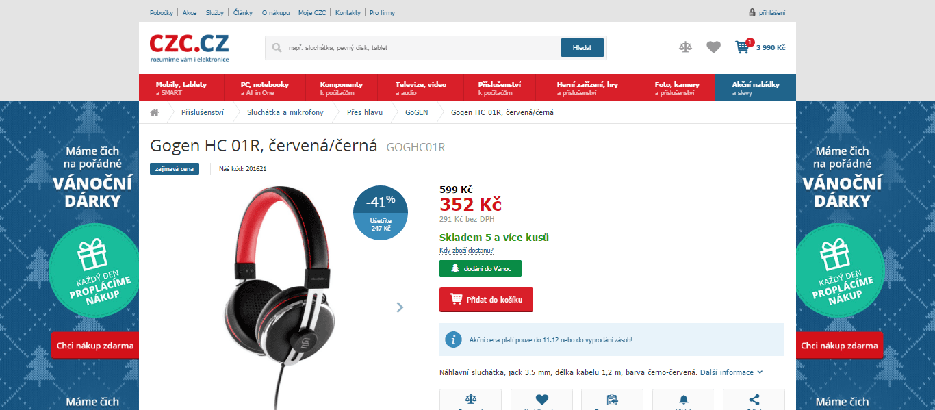 Sluchátka Gogen HC 01R