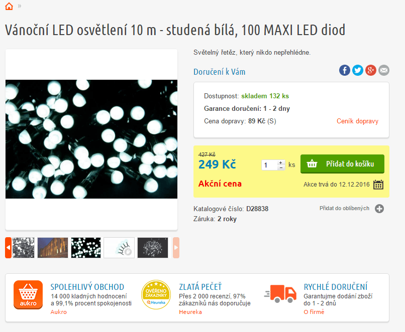 Slevy na vánoční osvětlení