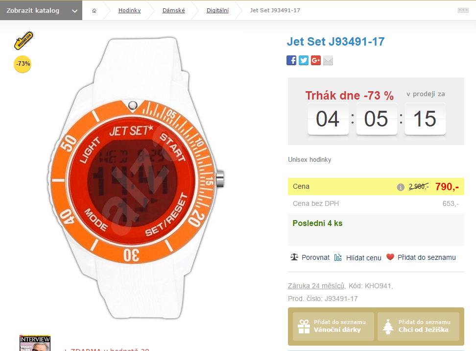 Náramkové hodinky Jet Set unisex