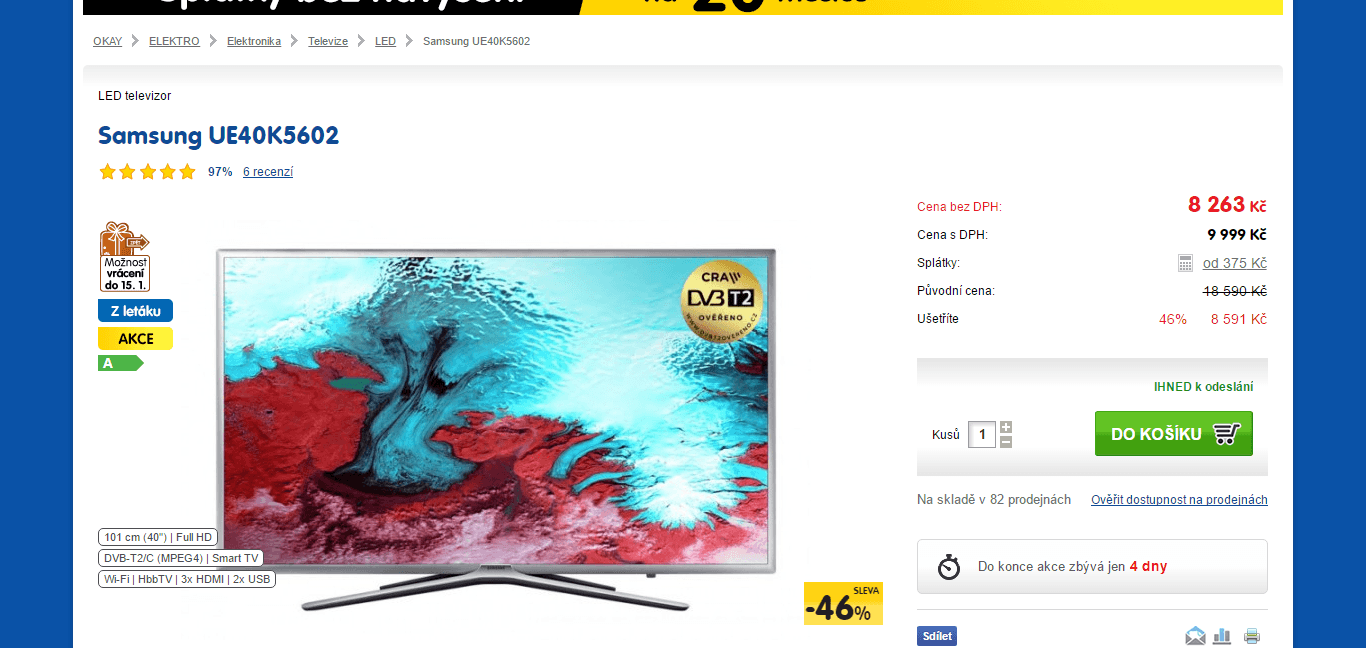 Full HD LED, Smart TV, 101 cm, Samsung