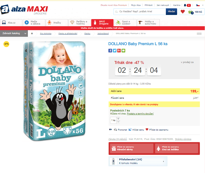 Plenky Dollano Baby Premium L 56 ks