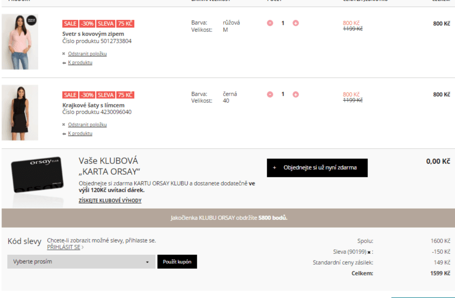 Orsay slevy až 60% + extra sleva