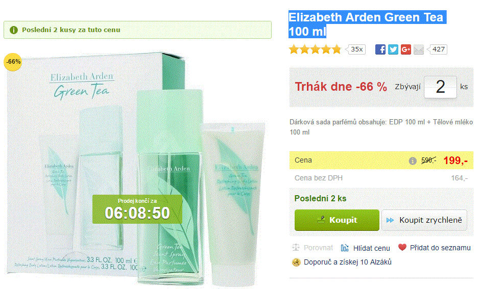 Dárková sada Elizabeth Arden Green Tea 