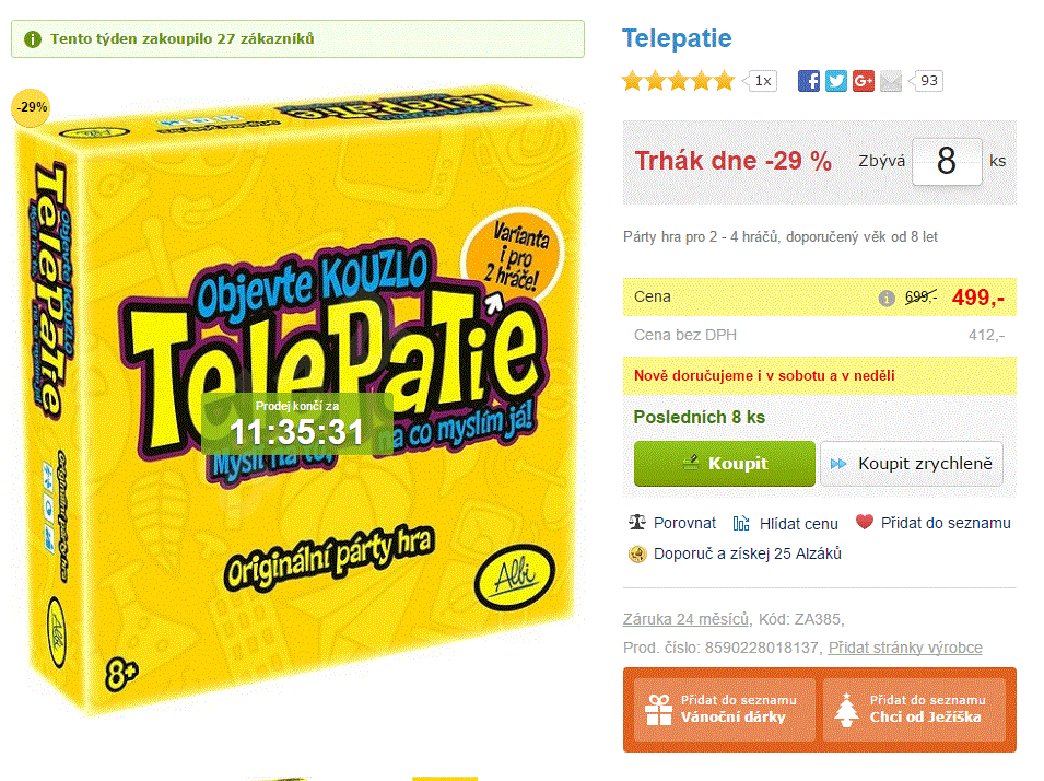 Telepatie - společenská párty hra