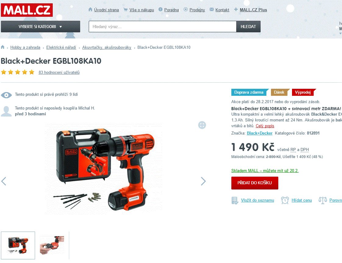 Aku šroubovák Black & Decker