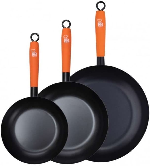 3 pánve z uhlíkové oceli RENBERG Top Chef
