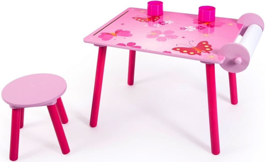 Dětský stolek se stoličkou, motýlci