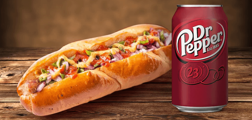 Hot dog a plechovka limči