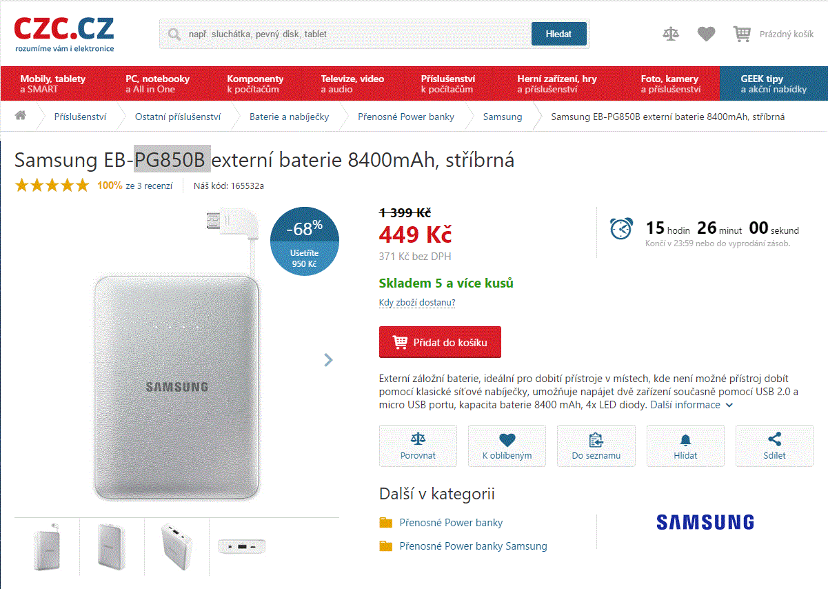 PowerBanka Samsung 8400mAh