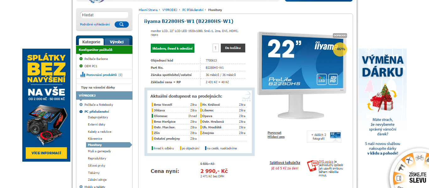 PC monitor IIyama, 22"