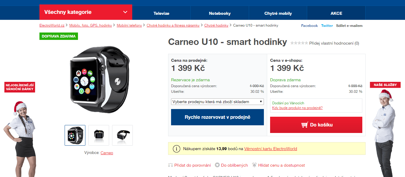 Chytré hodinky Carneo Smart Watch