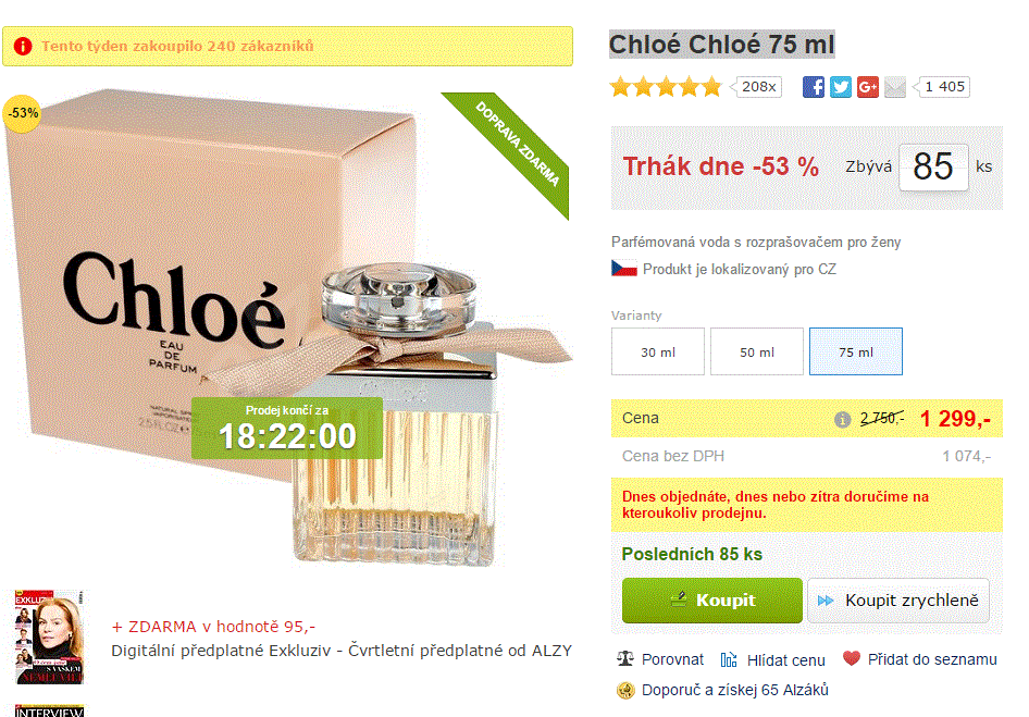 Chloé Chloé parfém pro ženy 75 ml