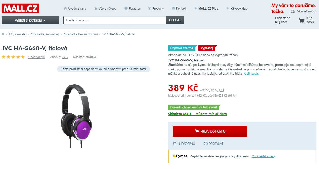 Sluchátka JVC HA-S660