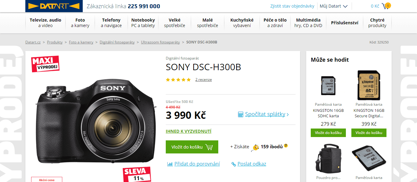 Sony DSC-H300, 20 MPx, 35x zoom