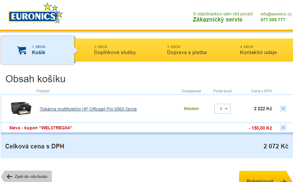 Inkoustová, barevná multifunkční tiskárna HP