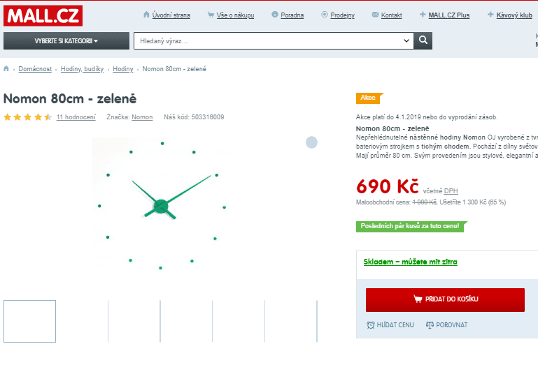 Nástěnné hodiny Nomon 80cm