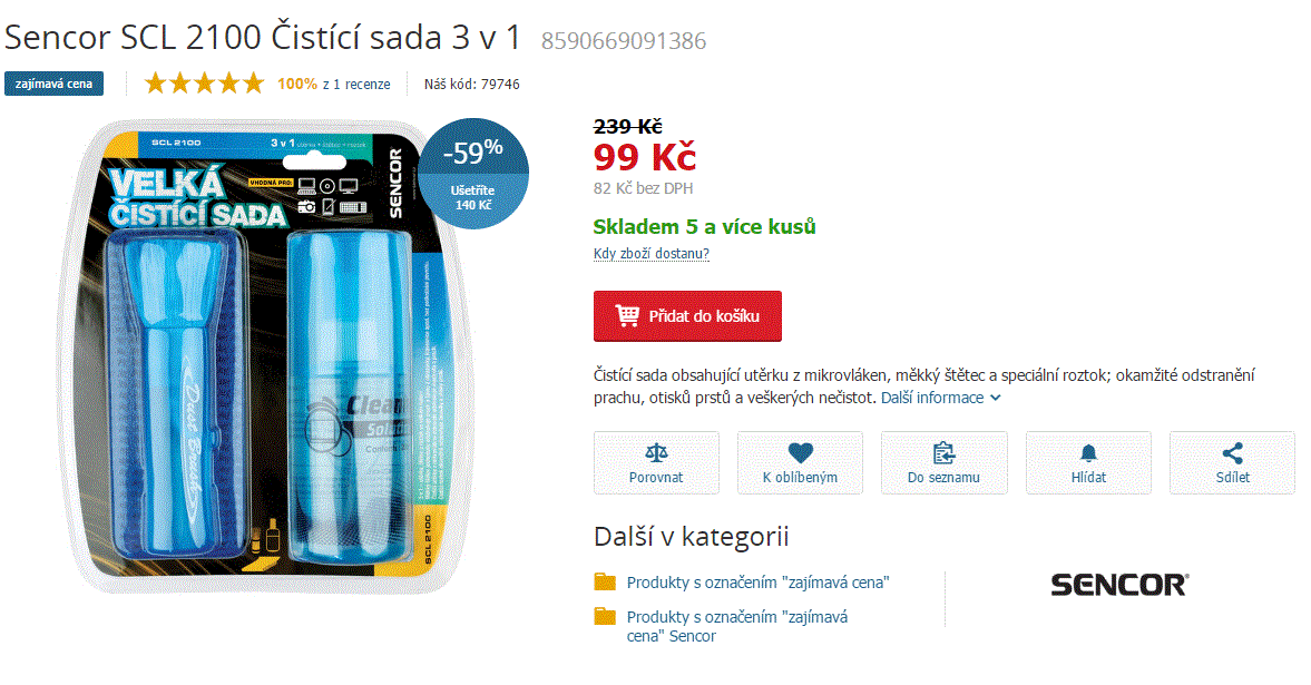Čistící sada 3v1 Sencor