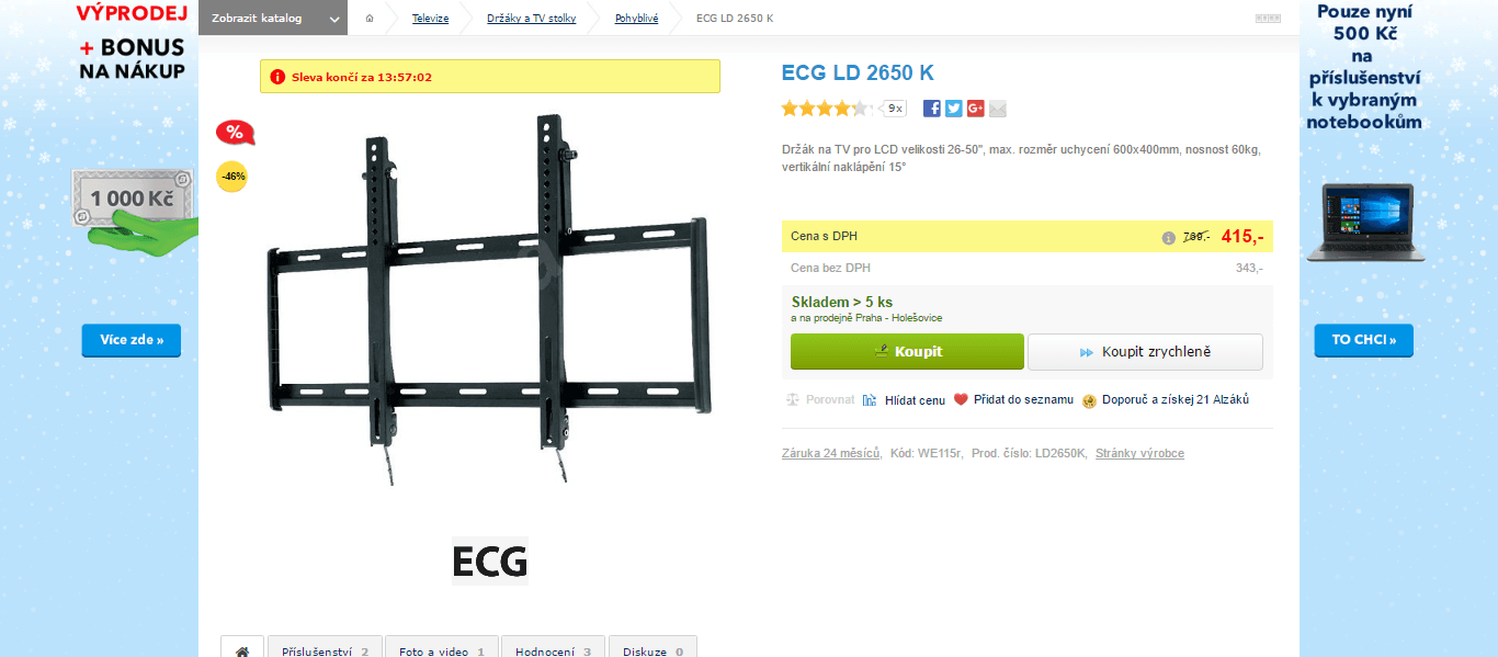 ECG držák na LCD TV 26"-50"