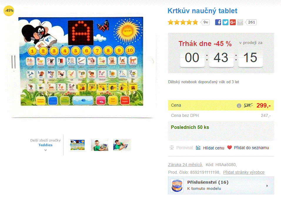 Krtkův naučný tablet dětský