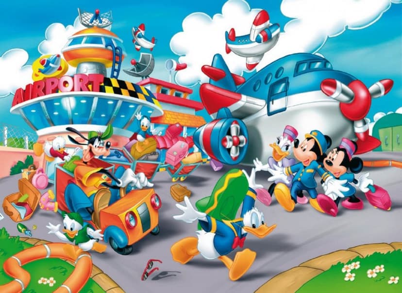 Podlahové puzzle Mickey - Zmatek na letišti