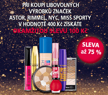 Sleva 100 Kč z nákupu kosmetiky nad 400