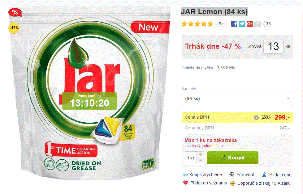 Tablety do myčky JAR 3v1 84ks